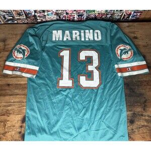 Vintage 90s Champion Dan Marino Miami Dolphins NFL Football Jersey Mens Sz 44 L
